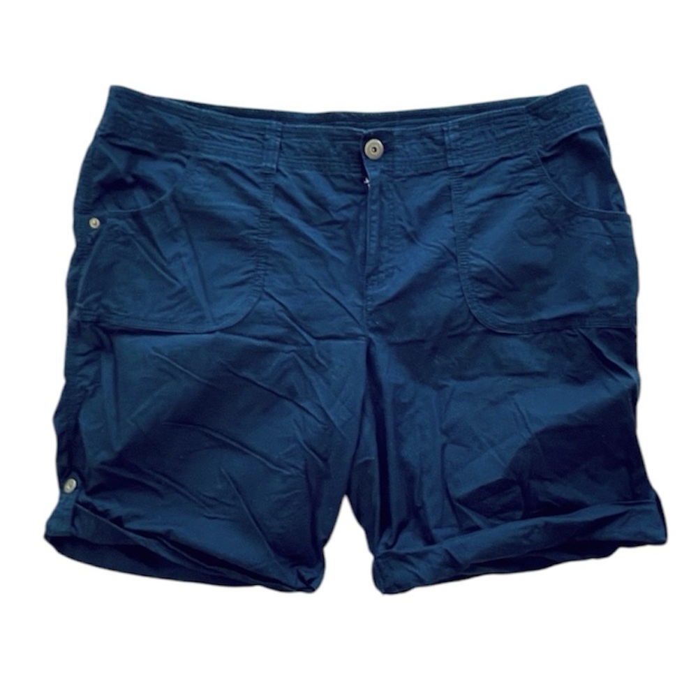 INC International Concepts Plus Size Navy Blue cargo shorts pockets size 20W